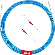 20 m Cable Guide, φ 3.6 mm Electric Wire Threader, with 2 Guide Springs, for Pipe Cable Duct Wall, Telecommunications Works