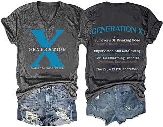 Generation X T Shirt Raised on Hose Water Shirt Trauma Shirt Sarcastic T Shirts Gen X T Shirt V Neck Tee