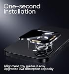 MAGIC JOHN pour iPhone 16/16Plus Protecteur d'objectifs pour caméra, Ultra HD Anneau individuel en métal, 9H Verre trempé, avec kit d'installation, ensemble de 2, Effacer