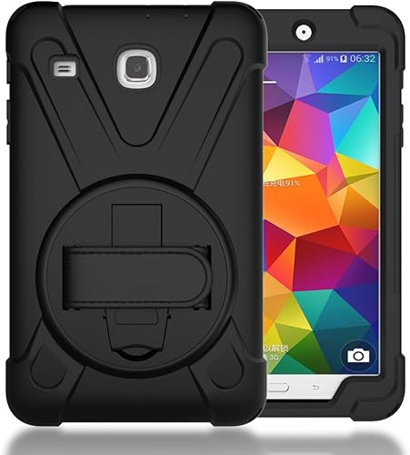 TIMISAM Funda para Samsung Galaxy Tab E 80 resistente hĂbrida a prueba de golpes cubierta de protecciĂłn integrada con soporte y correa de mano para TIMISAM Funda para Samsung Galaxy Tab E 80 resistente hĂbrida a prueba de golpes cubierta de protecciĂłn integrada con soporte y correa de mano para