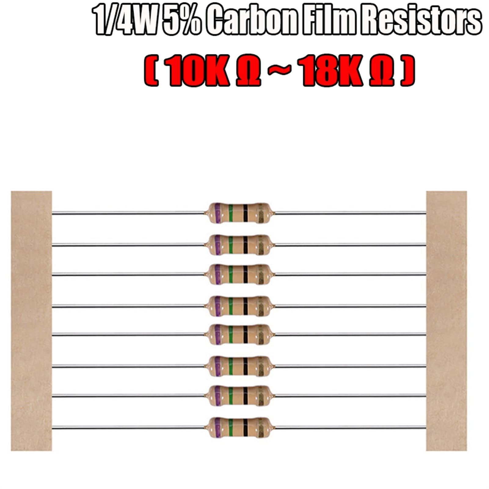 Resistore a Pellicola di Carbonio da 100 Pezzi 1/4W 5% (Size : 15K)