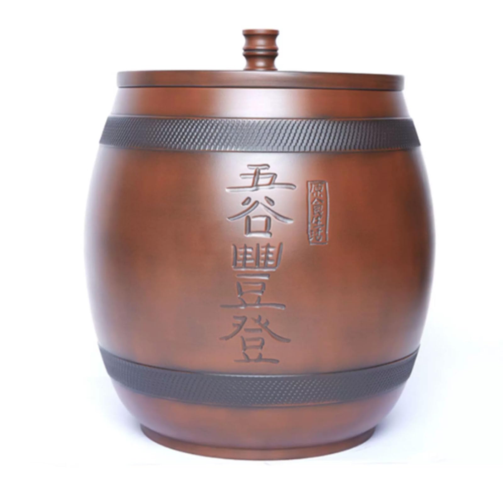 IXTREGZJKM Retro Handmade Ceramic Grain Storage Jar, Ceramic Rice Container with Lid, Grain Dispenser, Airtight Container, Suitable for Storing Rice, Soybeans, Flour, Snacks, and Coffee Beans. 12.5kg