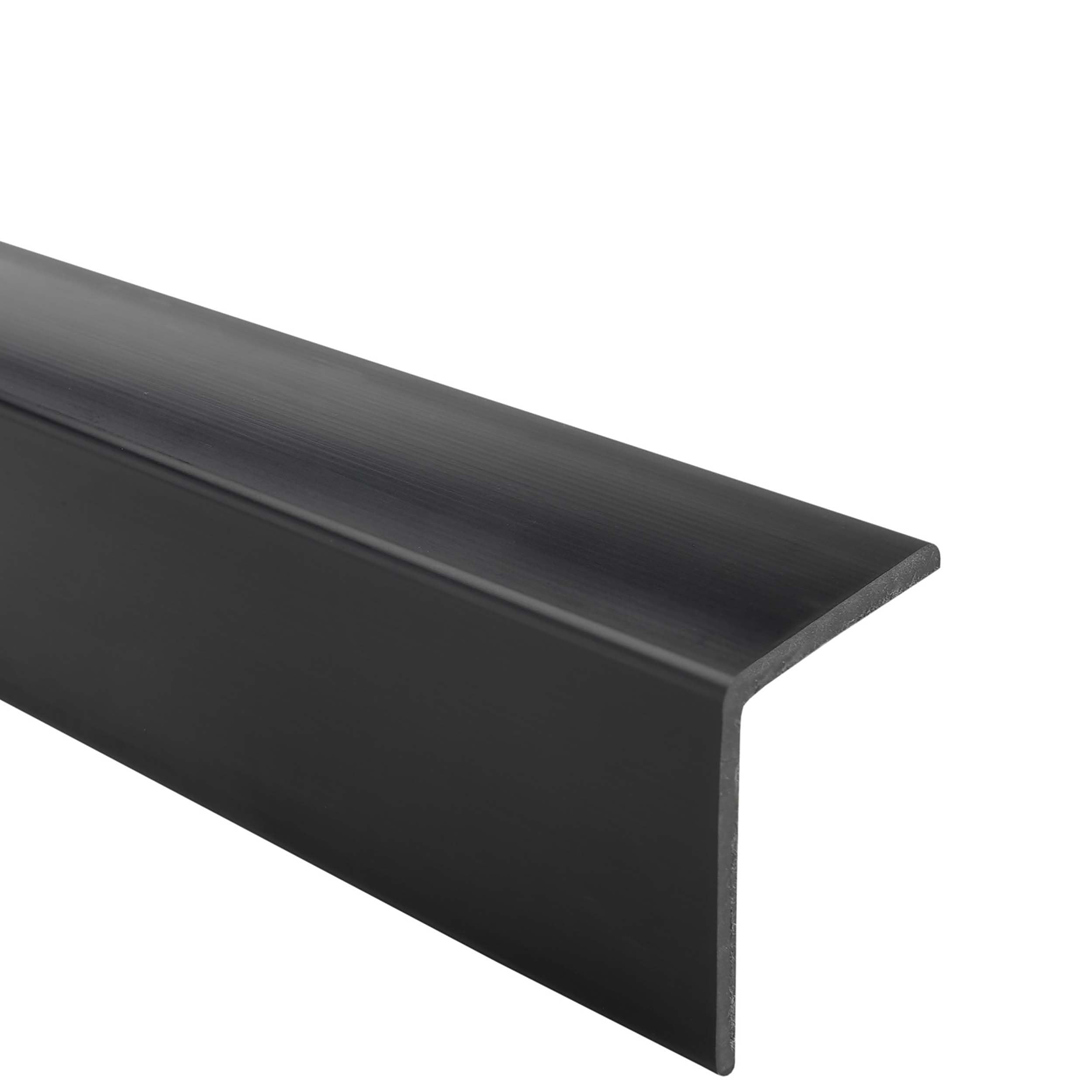 Quest Angle Trim Rigid PVC 27 x 27 mm No Adhesive Tape - Black, 100 cm