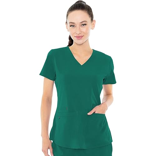 Med Couture Energy Women's Racerback V-Neck Shirttail Scrub Top