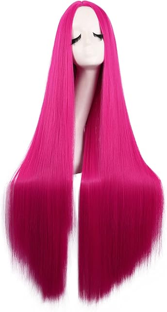 MapofBeauty 40 Inch/100 cm Fashion Straight Long Costume Anime Cosplay Anime Wig (Hot Pink)