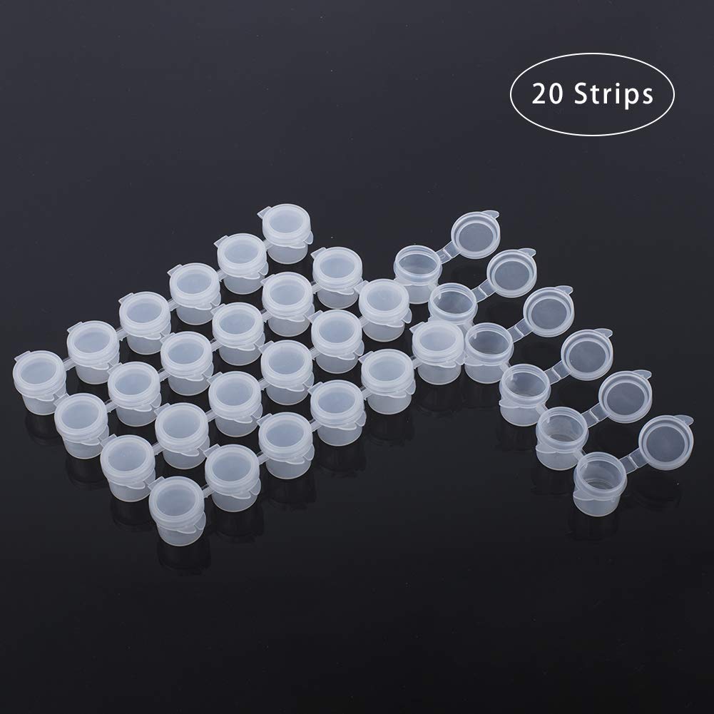 Buy PH PandaHall 120 Pots 5ml Mini Empty Paint Pot Pod Strips Paint