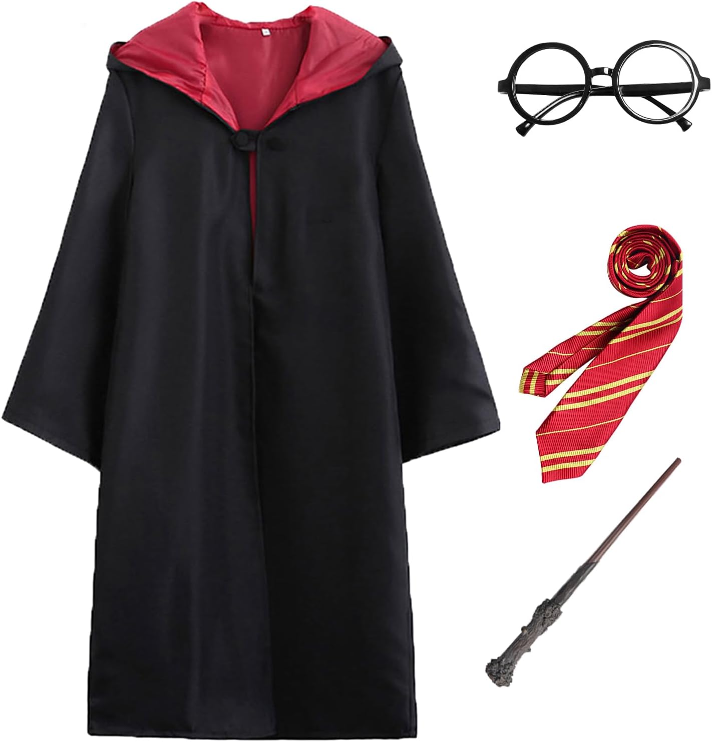 CULTURE PARTY Girls Boys Halloween Costume for Kids, Wizard Fancy Dress Cloak Robe Halloween Costume for Kids with Accessories