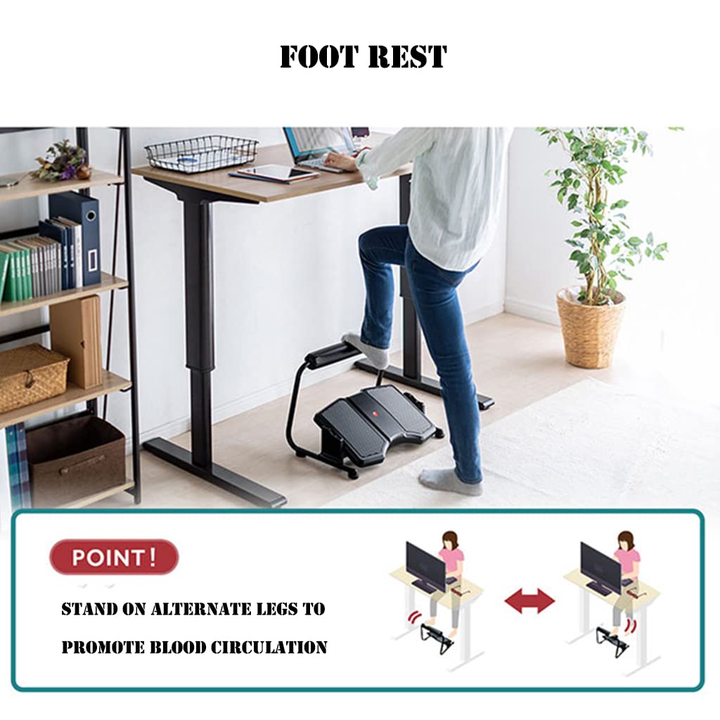 Fußstütze Büro Schwarz ergonomische Fußablage höhenverstellbar & neigbar, Beinablage