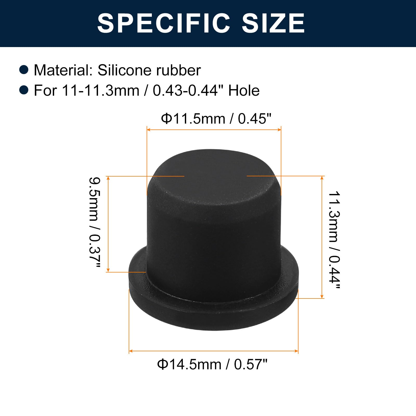 Produktbild von QUARKZMAN 16× Gummistopfen – 11,5 Mm Steckloch, Silikon, Hitzebeständig Bis 250 °C