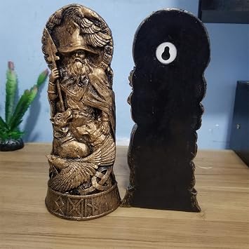 Norse God Odin Statue, Odin,Thor, Loki, Freyja, Pantheon of Scandinavia, Viking Mythology Figurines Idol, Nordic Altar for Zeus Thor Prayer Worshiper Home Decor (Odin), 112