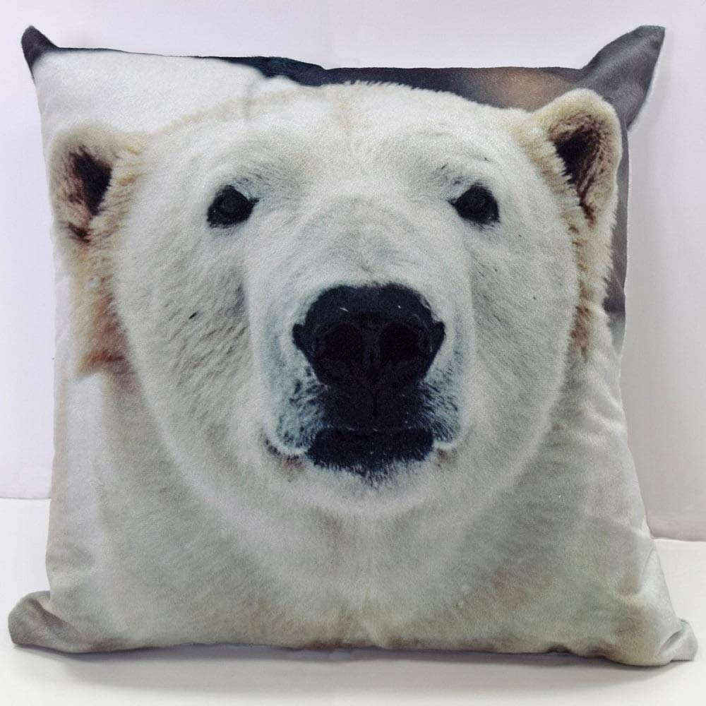 Rapport Home White Polar Bear Square Cushion Cover Animals Photographic 43 X 43Cm