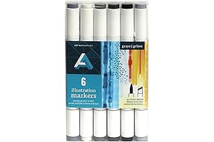 Art Alternatives Illustration Marker Set: Gray Tones, Pack of 6