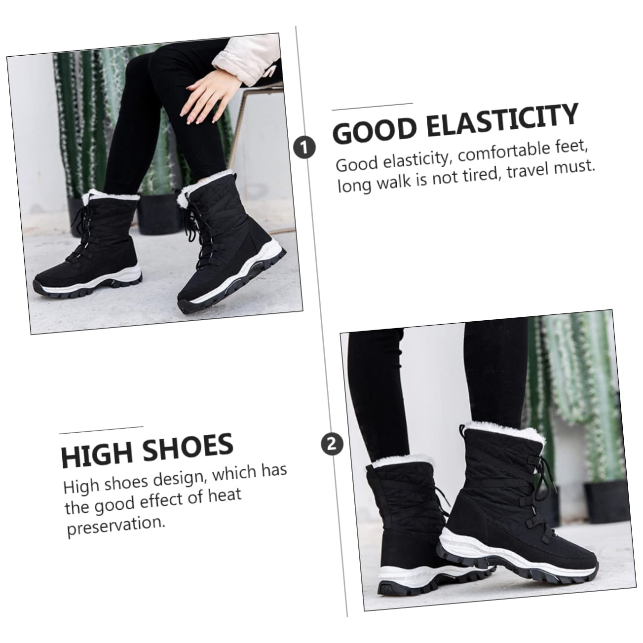 BESPORTBLE Zapatos de Algodón Cálidos Botas de Invierno Cómodas para Mujer de Felpa Botas Cálidas para Exteriores