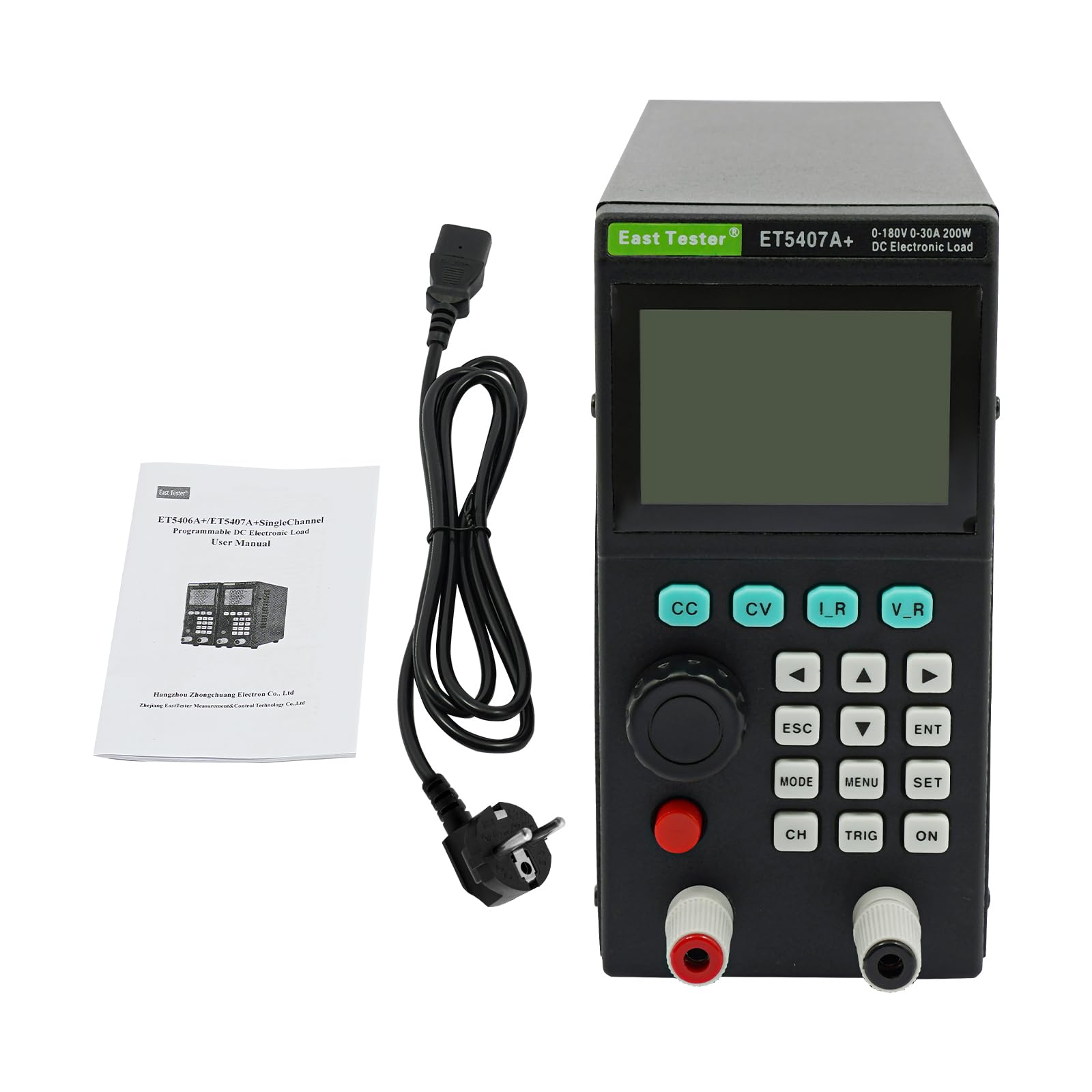 Tester di carico elettronico ET5407 A+ 200W 0-180V 0-30A Display LCD CC, CV, CR, e CP, batteria, dinamico, Sweep, elenco e cortocircuito per carichi elettronici programmabili con corrente