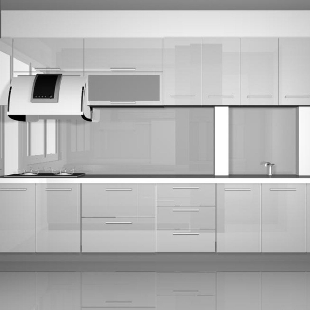 Pegatina de Vinilo para forrar Muebles de Cocina o baño (Gris Claro, 10)