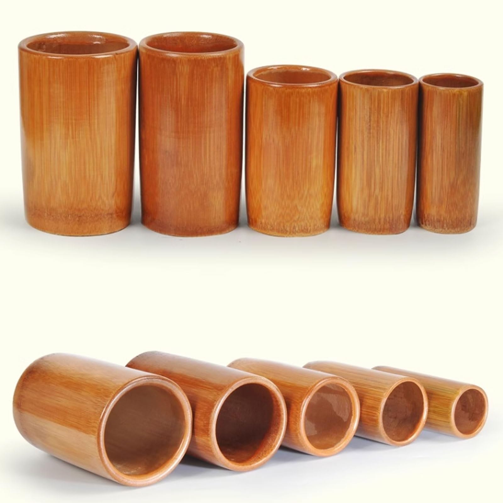 Set di coppette in bambù da 18/20/24 tazze, kit for terapia di coppettazione tradizionale con fuoco, coppette assorbenti for spa(20 cups set)