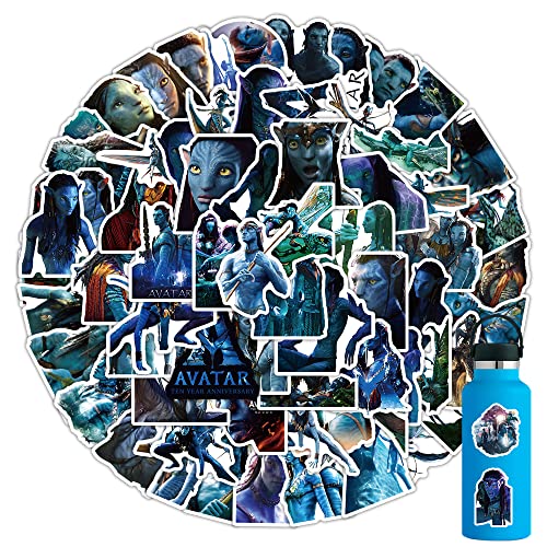 104pcs The Way of Water Stickers Pack for Water Bottles，American Movie Decals for Kids，Vinyl Waterproof American Movie Sticker for Laptop，Phone，Skateboard，Car Bumper，Gifts for Teens/Adults