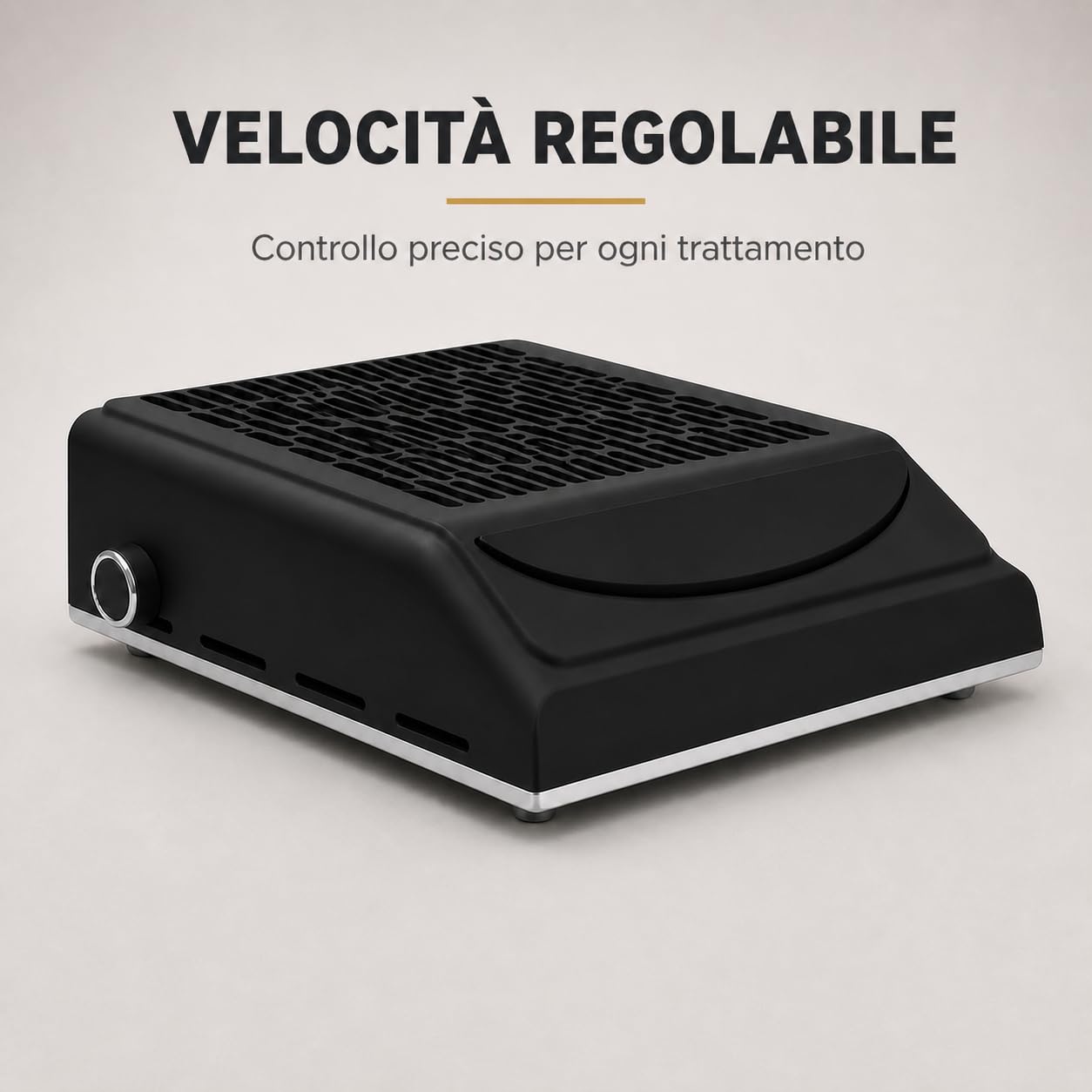 Aspirador de uñas profesional de 80 W con lámpara LED, potente aspirador de manicura con velocidad ajustable, filtro reutilizable y puerto USB, colector de polvo para gel/acrílico/Nail Art (Ner