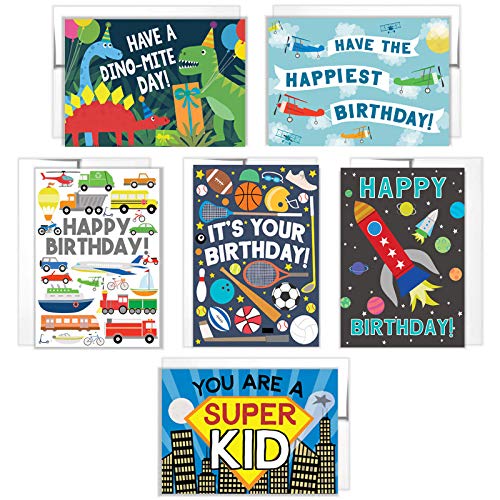 Tiny Expressions 6 Boys Birthday Cards With Inside Messages And Envelopes (6 Boys Birthday Cards) #TOP10