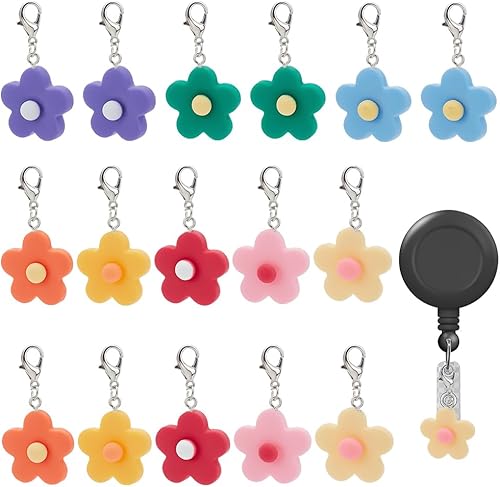 Miniatura 1 de WEBEEDY 16 dijes para carrete de insignias para estudiantes, enfermeras, profesores, dijes para tarjetas de identificación, identificación,