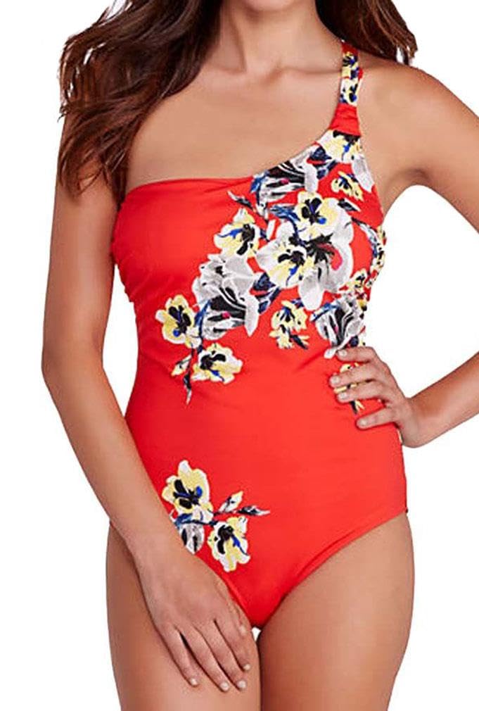 Fantasie Calabria FS6263 W Underwired Asymmetric Swimsuit RED 32DD