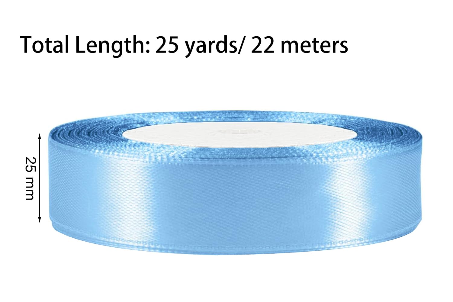 Blue Ribbon 25mmx22m Satin Ribbon Wedding Car Gift Wrapping Ribbons for Cake Decoration Hair Bow Florist Crafts Sewing Christmas - Image 2