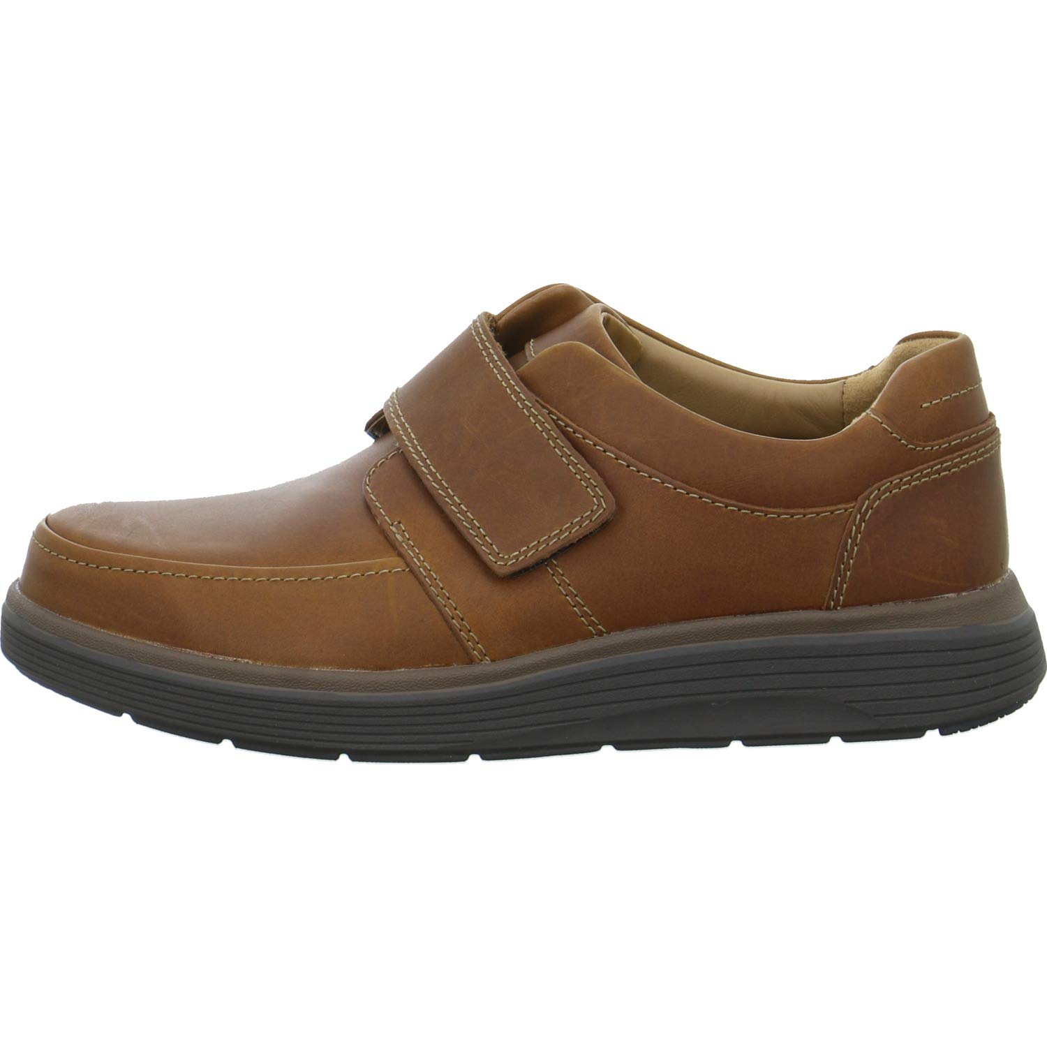 Clarks Mens Un Abode Strap Loafer, Dark Tan Lea, 7 UK