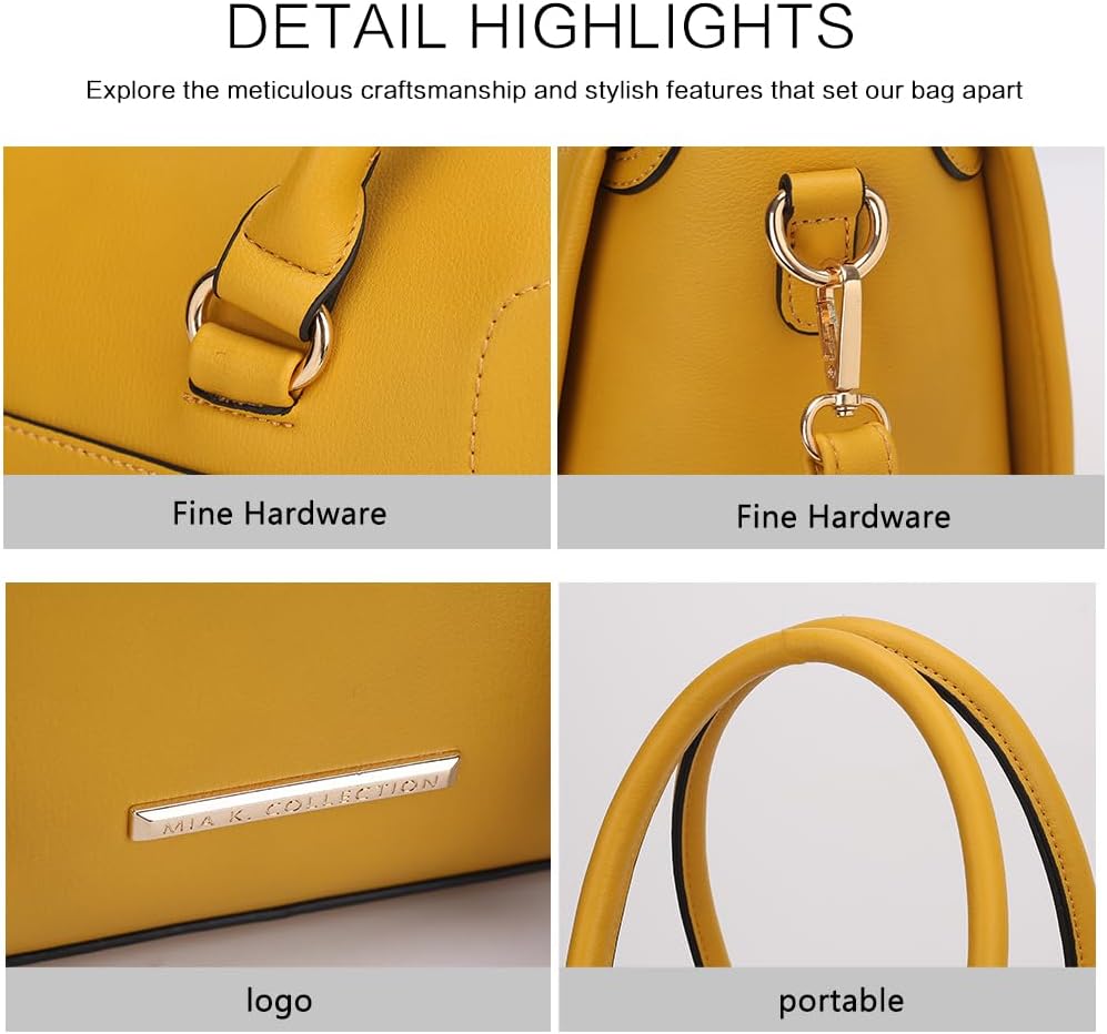 MKF Collection Women's Shoulder Bag, PU Leather Purse, Satchel Bag Crossbody Strap, Top Handle Large Handbag by Mia K - Image 7