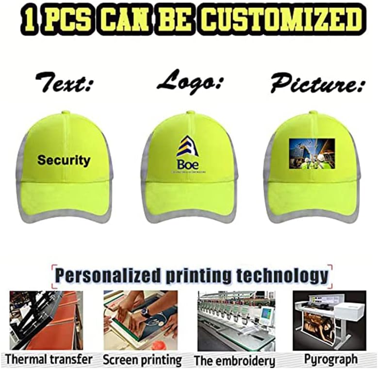 Customizable Safety Bump Cap Baseball Cap Style Hard Hats for Men and Women Lightweight Safety Hat with Reflective Stripes,Embroidery - Image 3