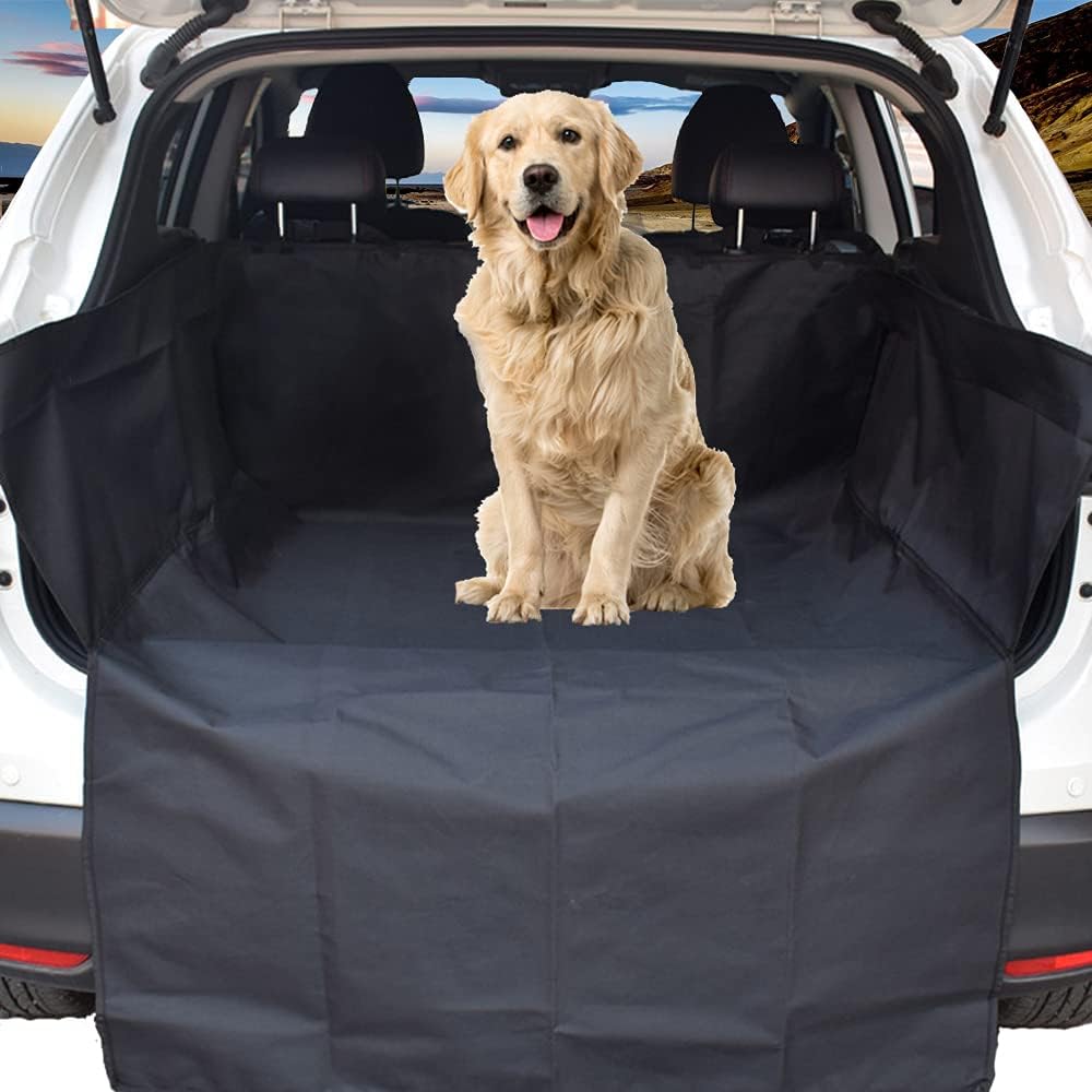 WeFine Car Boot Liner for Dogs Universal Waterproof Car Boot Cover with Bumper Flap Fits Cars