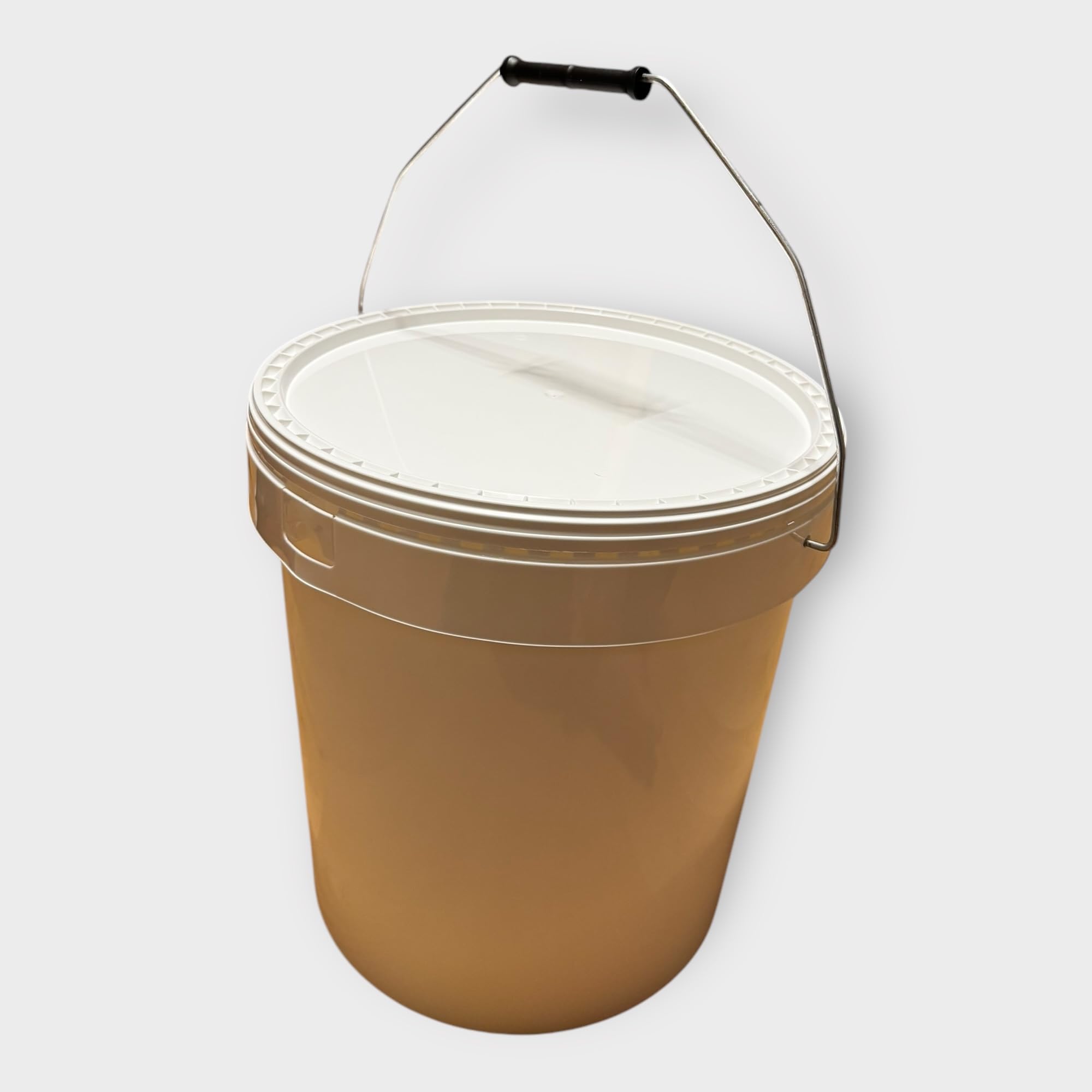Lot de 5 x Seau Plastique 20 L litres avec Couvercle – Robuste, Étanche et Réutilisable pour Usage Domestique ou Professionnel