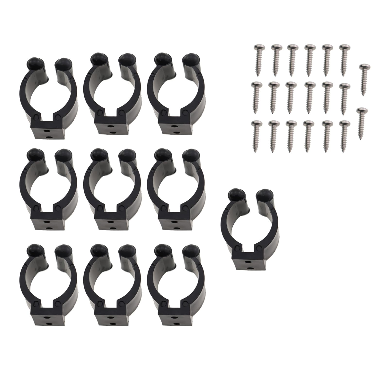 ZHYOHEN 10PCS Black Plastic Pool/Fishing Rod Locator Clips Display Storage Stand 24mm Diameter Outdoor Sports Product