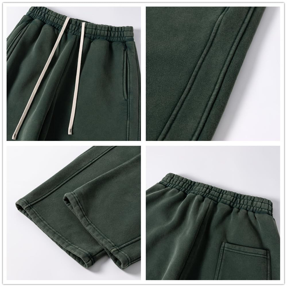 Pantaloni della tuta casual in pile per gli uomini pantaloni vintage lavati con acido vestiti con coulisse pantaloni larghi atletici