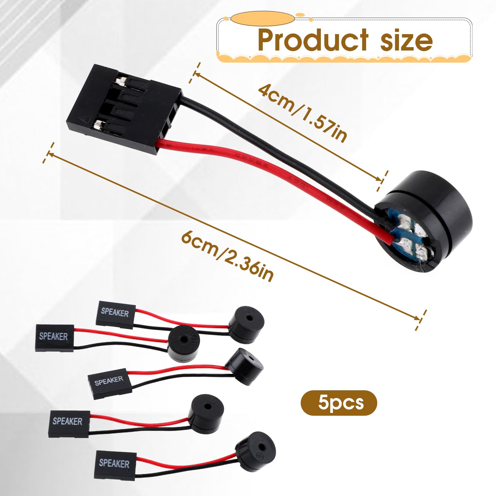5 unids PC placa base altavoz mini ordenador caja altavoces pc interna mini enchufe zumbador placa base zumbador alarma 2