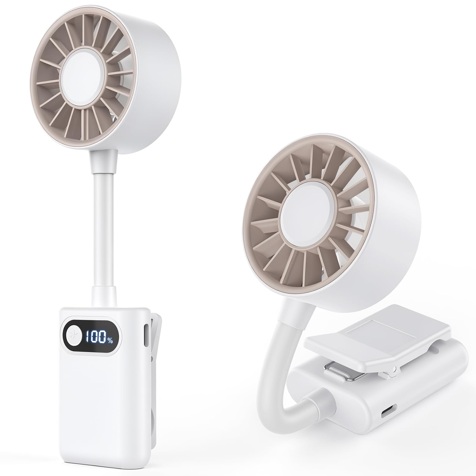 クリップファン 携帯扇風機 100g超軽量 360度手動調節 Type-C充電対…