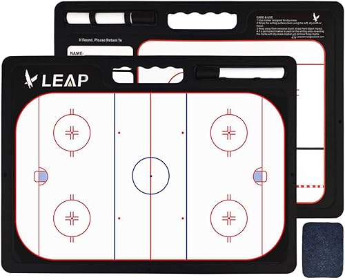 LEAP Coach Board - Portapapeles tĂĄcticos de alta calidad de dos lados con tablero de marcadores de borrado en seco completo y media cancha para