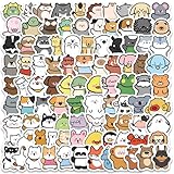 かわいい動物ステッカーセット 100枚入り 防水 デカール 漫画 カラフルな動物 シール 手帳 日記 DIY ギター 水筒 スケートボード パック スーツケース ノートパソコン バイク ヘルメットなど適用 誕生日プレゼント (B) [並行輸入品]