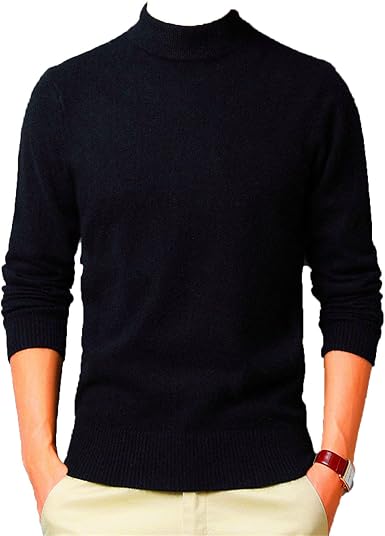 Amazon.com: Suéter clásico de cuello alto para hombre, manga larga,  informal, color sólido, básico, cálido : Ropa, Zapatos y Joyería