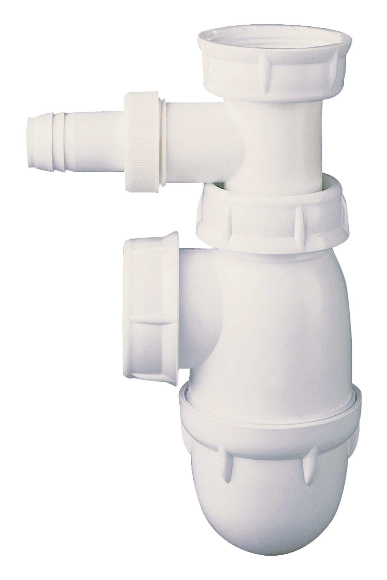 SOMATHERM FOR YOU - BB120 - lavandino sifone con uscita regolabile per lavatrice - NF - di plastica bianca