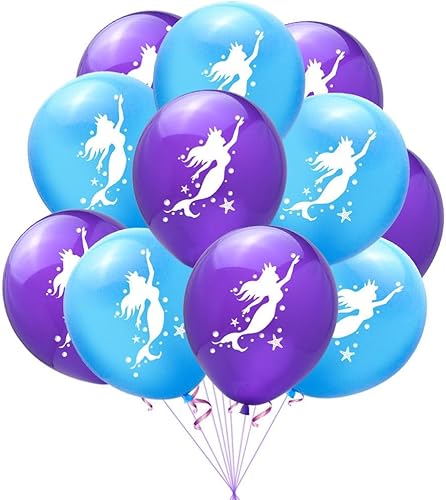 Miniatura 4 de Decoraciones de cumpleaños de sirena, decoraciones de fiesta de sirena, suministros de fiesta de sirena, incluyendo globo de sirena, bandera,