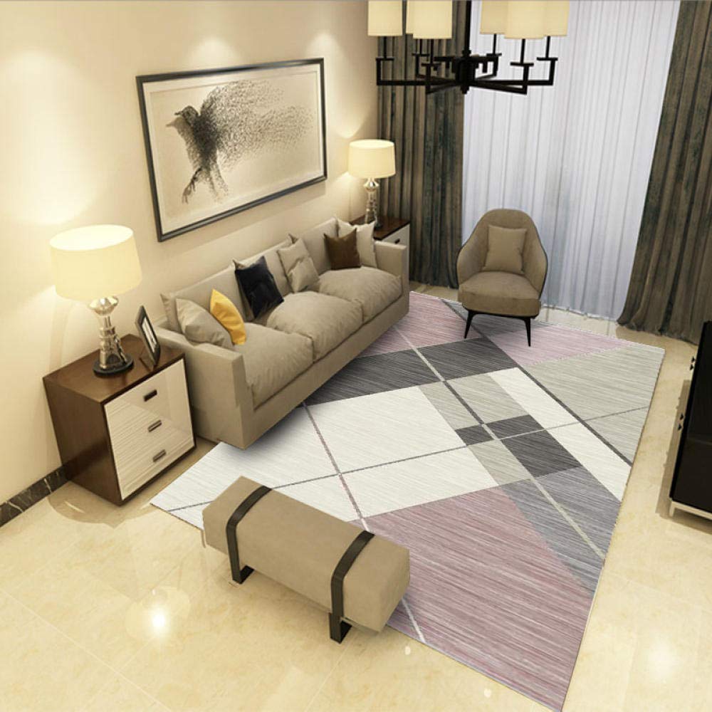 Tapis Design Moderne Gris Violet Blanc Grande Taille décoratifs Rug Tapete 120x180CM