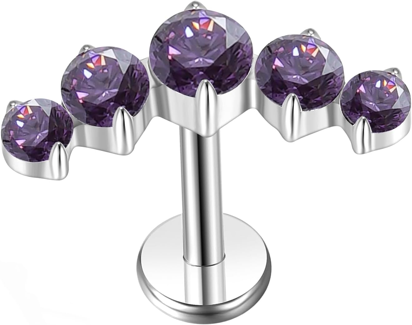 G23 Titanium Flat Back Earrings Studs 18g 16g F136 Implant Grade Titanium Labrets Press Fit Threadless Push In Dainty Cartilage Helix Conch Lobe Lip Tragus Piercing Jewelry