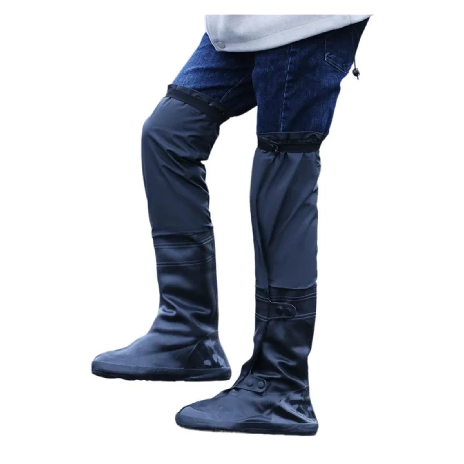 Copriscarpe impermeabili in PVC | Protezione antipioggia nera XL-4XL for la guida: mantiene le scarpe asciutte