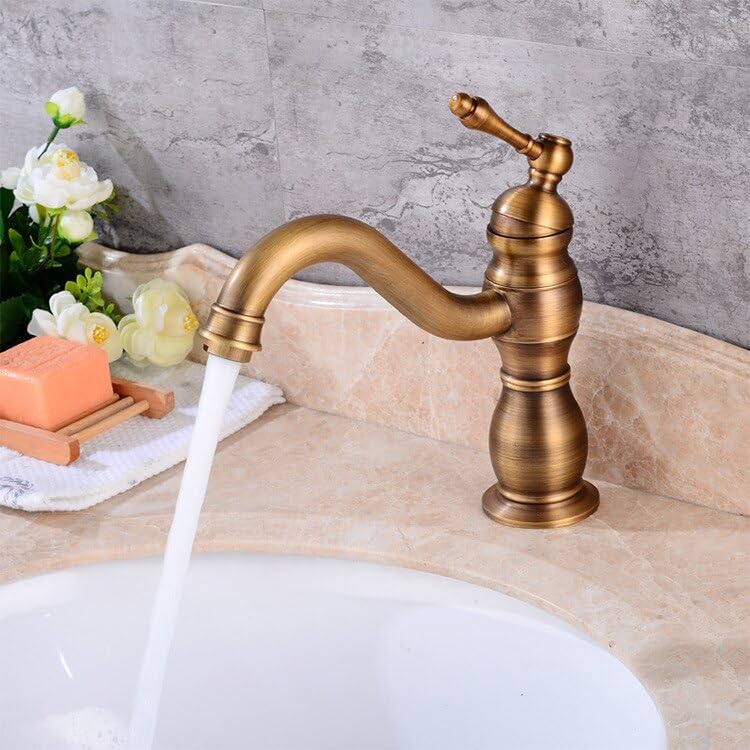 Mitigeur vasque laiton antique eau chaude froide réglage précis
