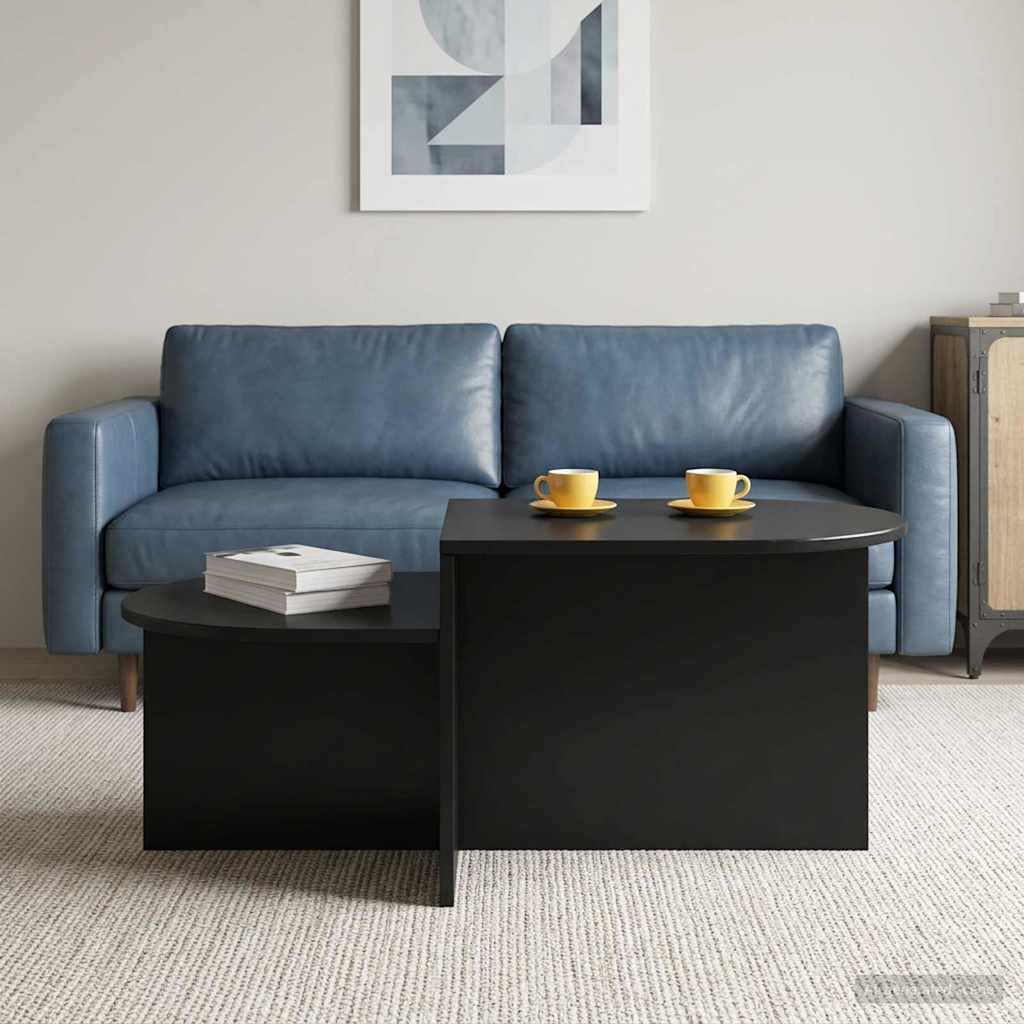 Table basse en chêne noir 100cm avec rangement pratique pour salon et bureau élégant