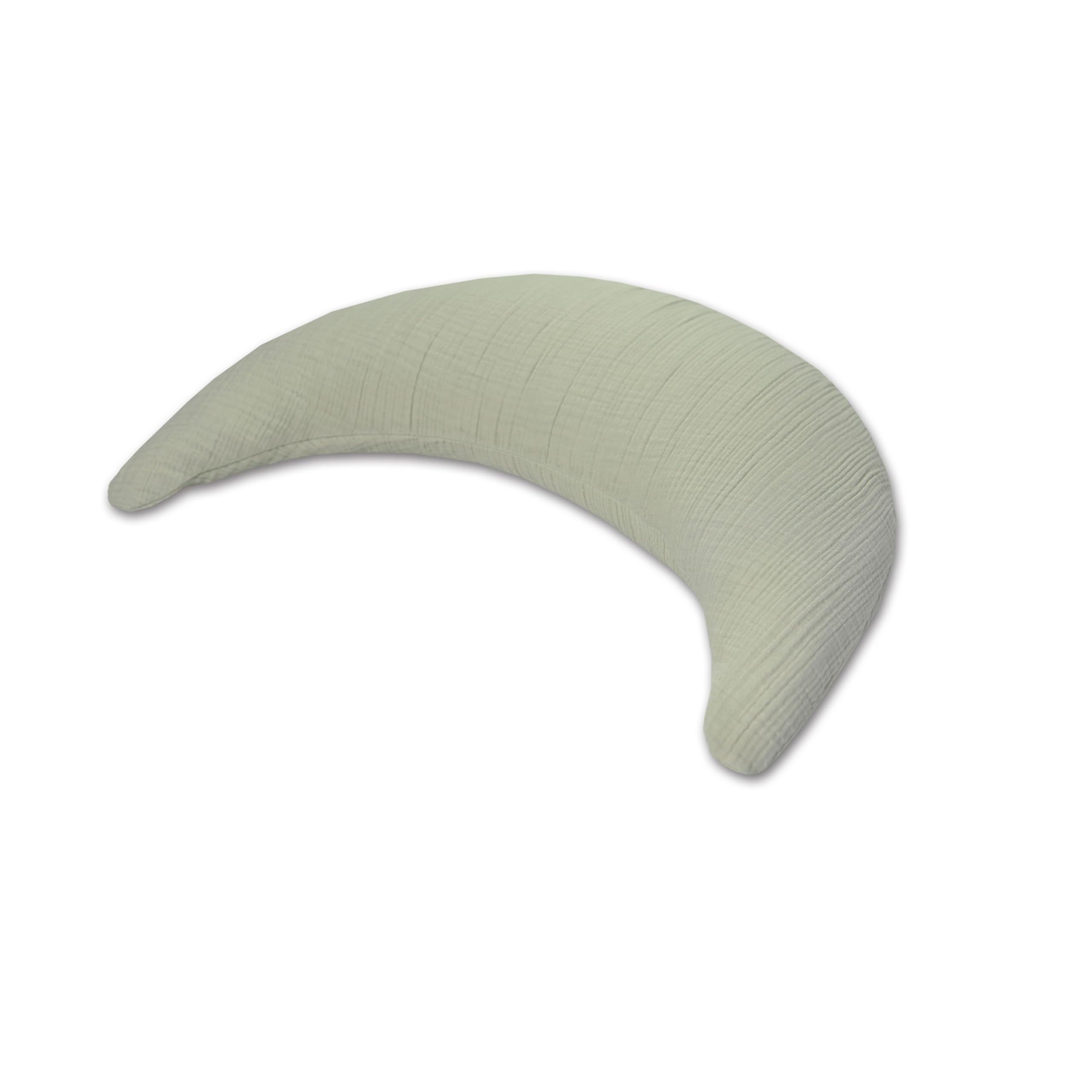 Theraline Musselinmond inkl. Bezug aus 100% Baumwolle, Stillkissen, Bauchstützkissen, Kuschelkissen, Reisekissen (Salbei)