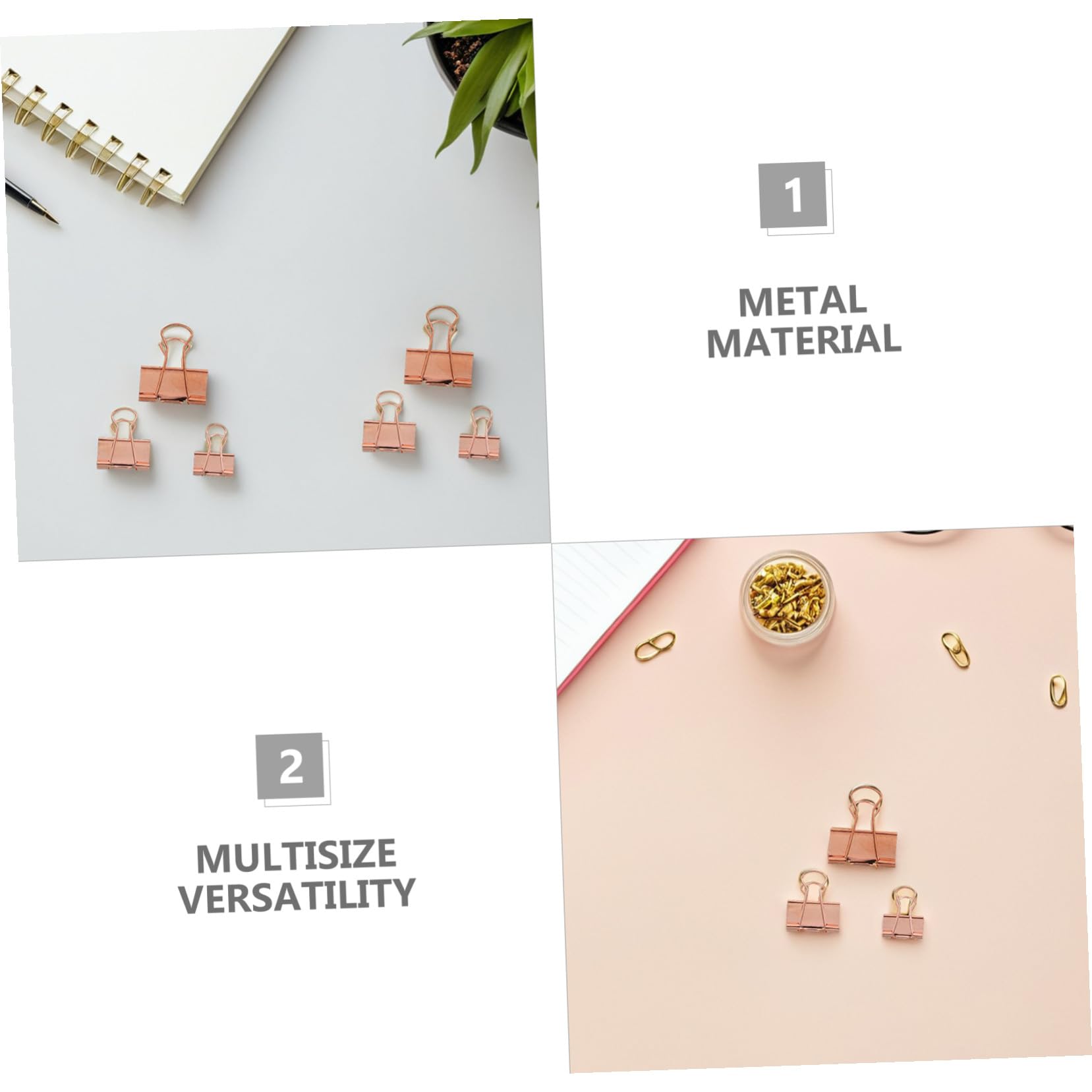 Homoyoyo 112 Pezzi Clip per Documenti da Ufficio in Metallo Rosa Molle Rinforzate Morsetti Piccoli e Di Dimensioni Intermedie Riutilizzabili per Casa Scuola e Lavoro