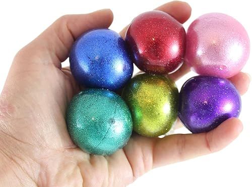 Miniatura 4 de 6 bolas envueltas individualmente  Pequeña purpurina metálica de 1.5 pulgadas con bola gruesa de gel moldeable  Bolas adhesivas para el techo  Bolas