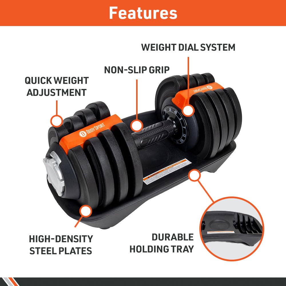 40 Pound Adjustable Dumbbells – Includes 12 Free Weights, Ranging from 3 to 40 Pounds, Ideal for Home Gym Workouts and Weight Training