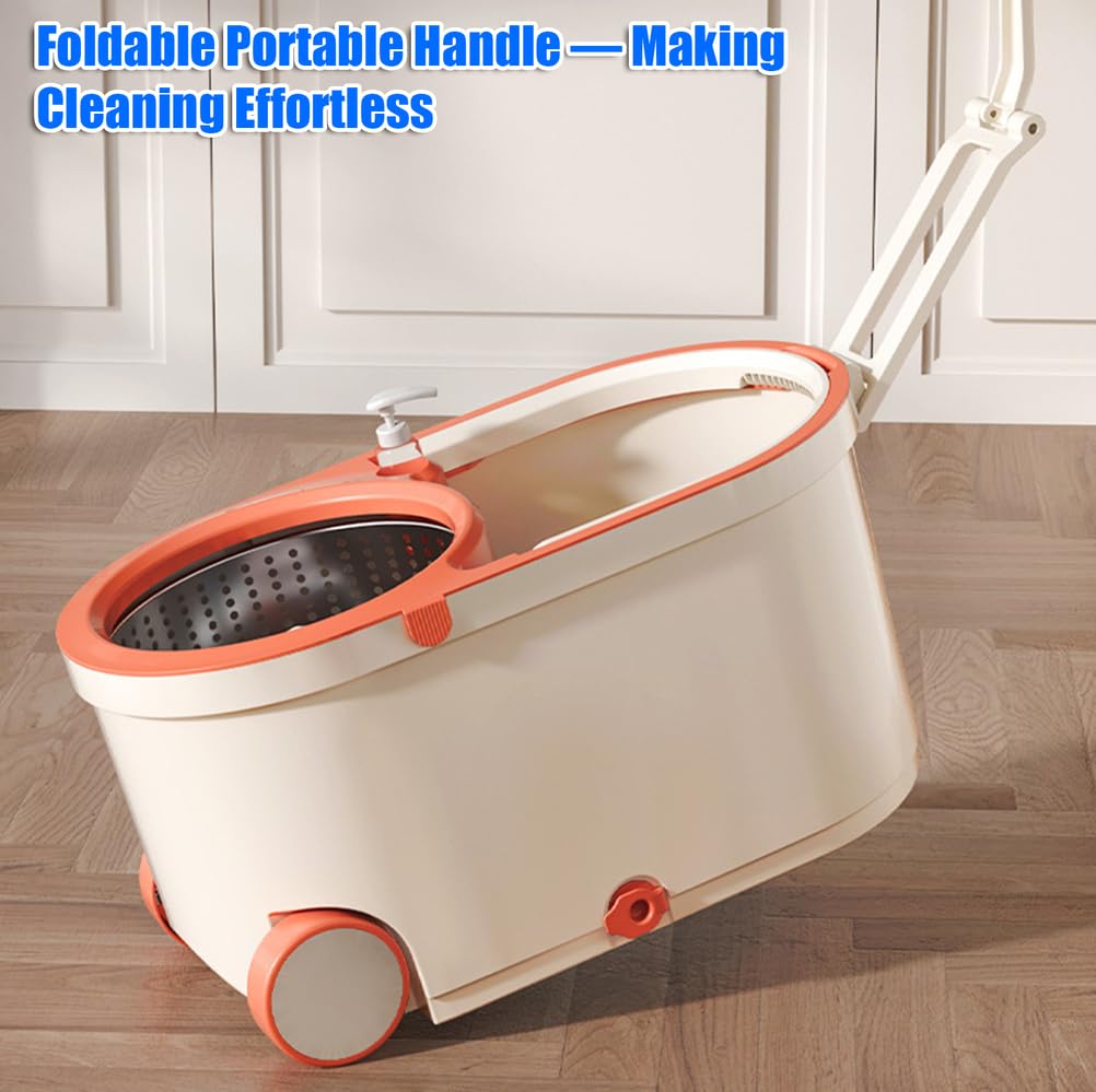 Sistema di pulizia del pavimento – Set di mocio piatto in microfibra e secchio per pulire senza sforzo, adatto per la pulizia di casa e balcone